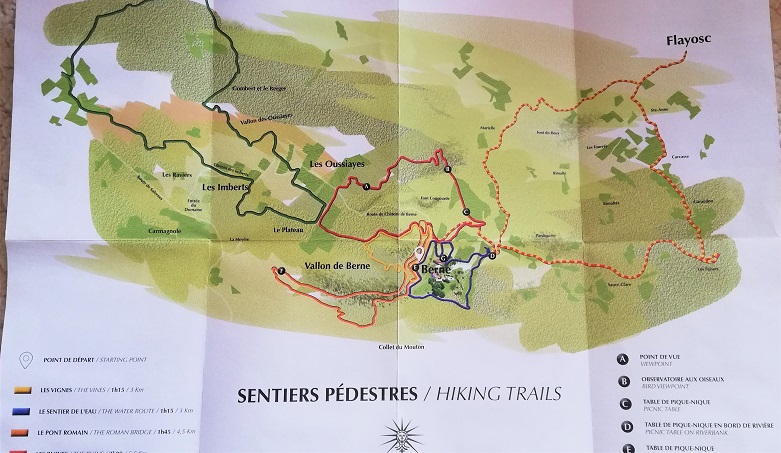 carte des sentiers pédestres 