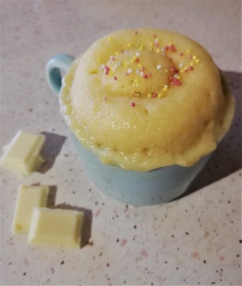 Mug Cake Chocolat Blanc après cuisson