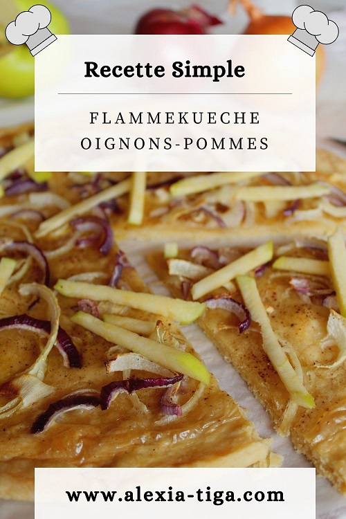 flammekueche à l'oignon et aux pommes