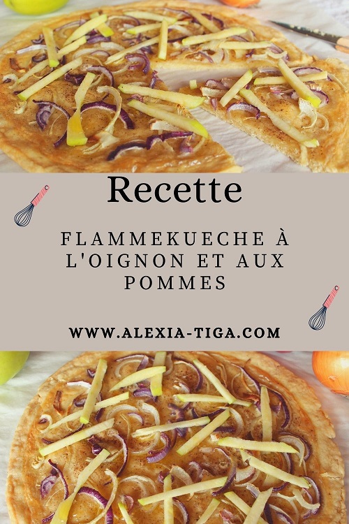 flammekueche à l'oignon et aux pommes