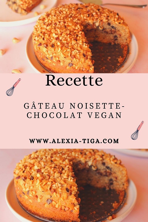 gâteau à la noisette et aux pépites de chocolat vegan