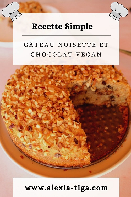 gâteau à la noisette et aux pépites de chocolat vegan